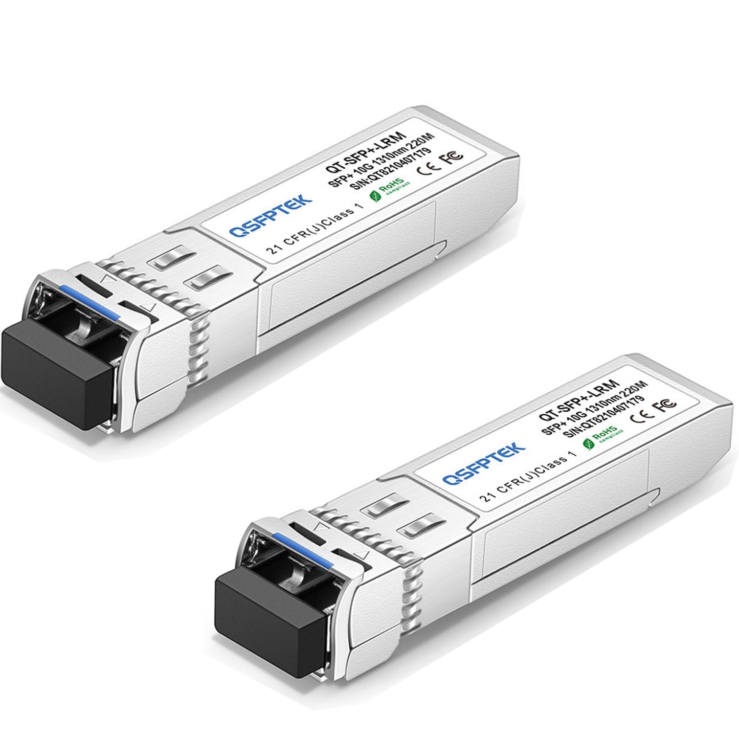 QSFPTEK 10GBASE-LRM SFP Module, SFP+ 1310nm 220M Duplex LC SMF DOM Optical Networking Transceivers, MINI GBIC Compatible SFP-10G-LRM, and Other Open