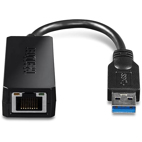 TRENDnet USB 3.0 to Gigabit Ethernet Adapter, Full Duplex 2Gbps Ethernet Speeds, Up to 1Gbps, USB to Gigabit Ethernet Adapter, USB-A, Windows