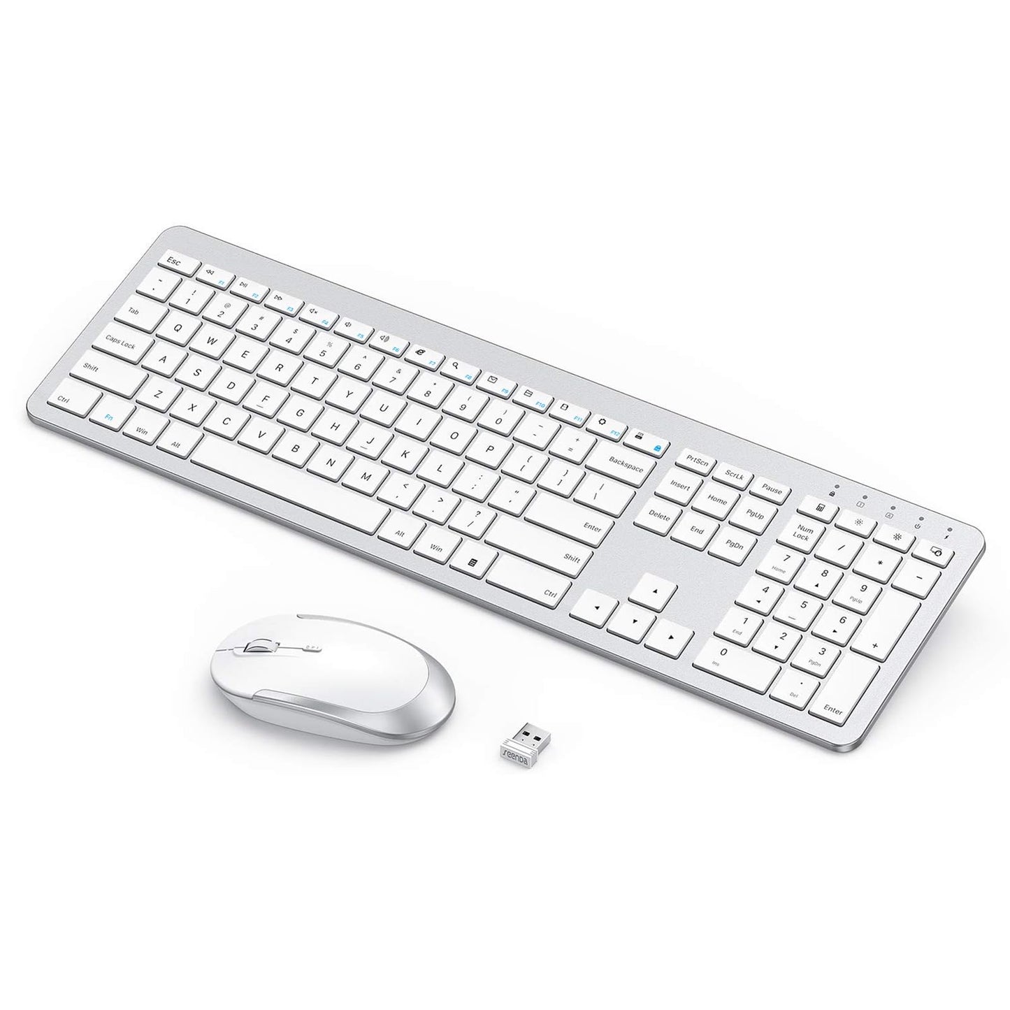 seenda Wireless Keyboard and Mouse Combo, Rechargeable Quiet Keyboard Mouse, Sleek and Ultra Thin Design, Full-Size with Number Pad for Windows