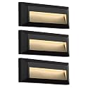 ZONK LED Outdoor Indoor Step Lights, Line Voltage 110-240V 2W Non-dimmable 3000K IP65 Waterproof Deck Stairway Retaining Wall Lights, 3Pack