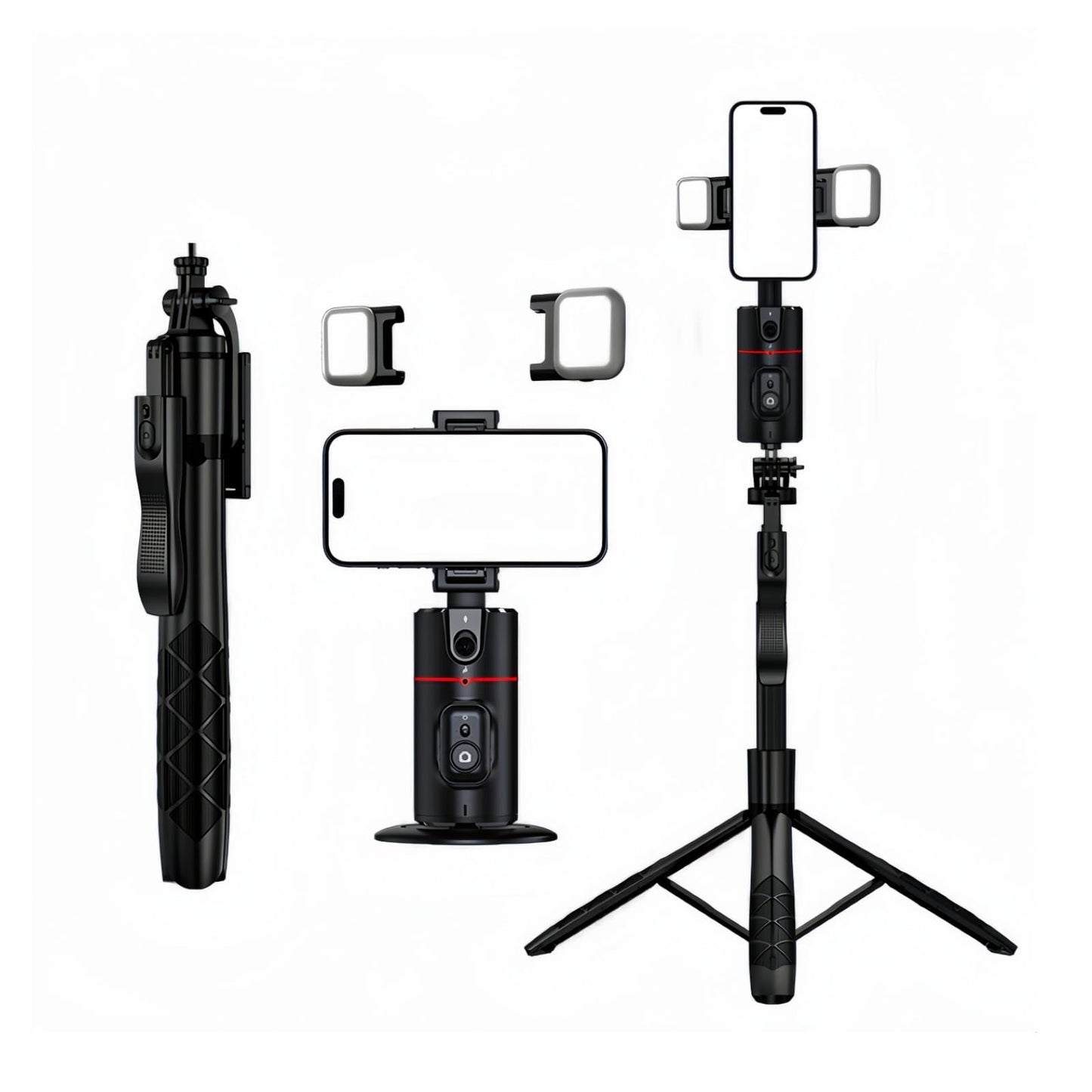Auto Face Tracking Tripod Remote Control,Smart Tracking Phone Holder,360° Rotation Face Body Phone Camera Mount Gesture Control with Tripod Stand