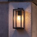 Urban Ambiance Luxury Modern Farmhouse Wall Light, Large Size: 20.00" H x 7.00" W, with Industrial Style Elements, Natural Black Finish, UQL1332
