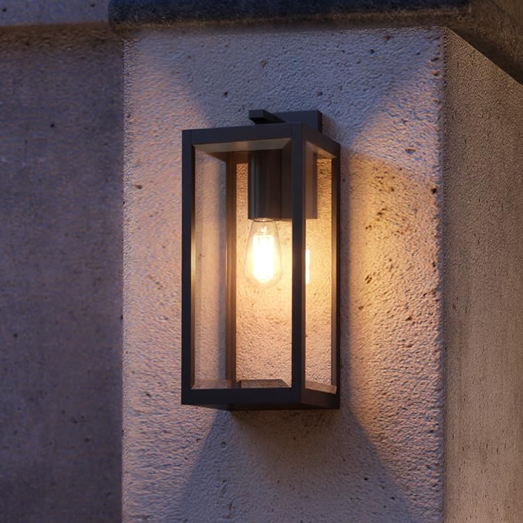 Urban Ambiance Luxury Modern Farmhouse Wall Light, Large Size: 20.00" H x 7.00" W, with Industrial Style Elements, Natural Black Finish, UQL1332