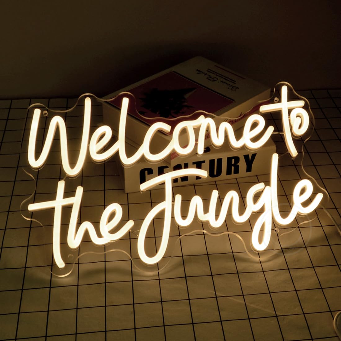 Britrio Welcome to the Jungle Neon Sign for Safari Jungle Themed Party Baby Shower Kids Birthday Gift Bedroom Bar Club LED Neon Light Wall Decor 5V