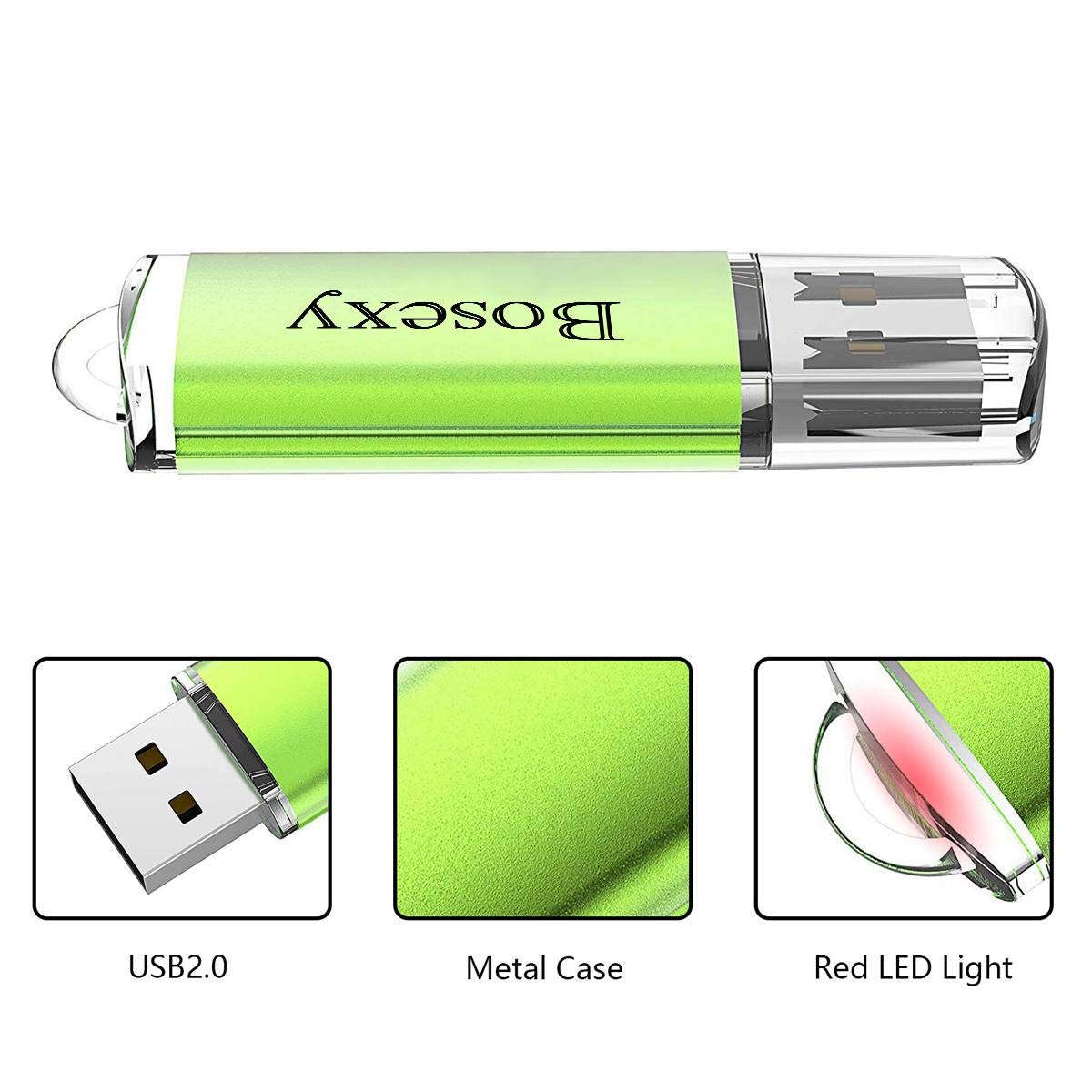USB Drive 4 GB Thumb Drives 5PCS Bosexy USB 2.0 Memory Stick 4G Flash Drive Multicolor