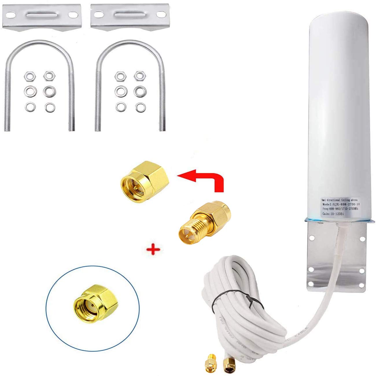 High Gain 10dBi 4G LTE Cellular Antenna for All Series Spypoint Flex-M Link Micro Link EVO/Stealth CAM/Tactacam Reveal X Gen 2.0/3.0, Reveal X
