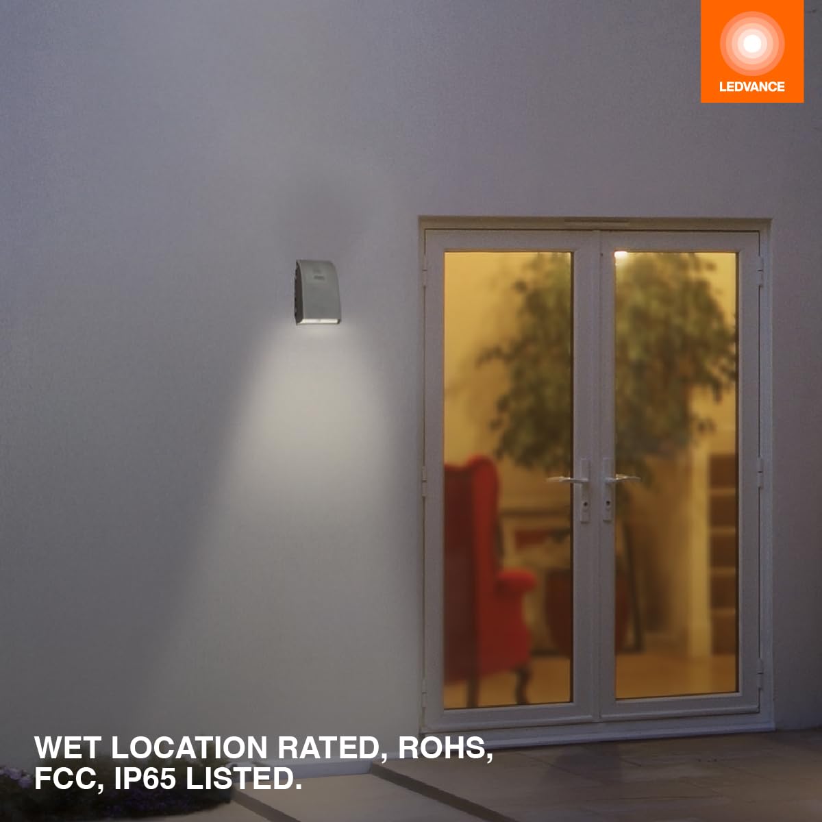 LEDVANCE Dual Selectable Slim LED Wall Pack, 10/20/30W, Dimmable, 3 CCT Selectable 3000/4000/5000K, 80 CRI, Photocell, Bronze - 1 Pack (62878)