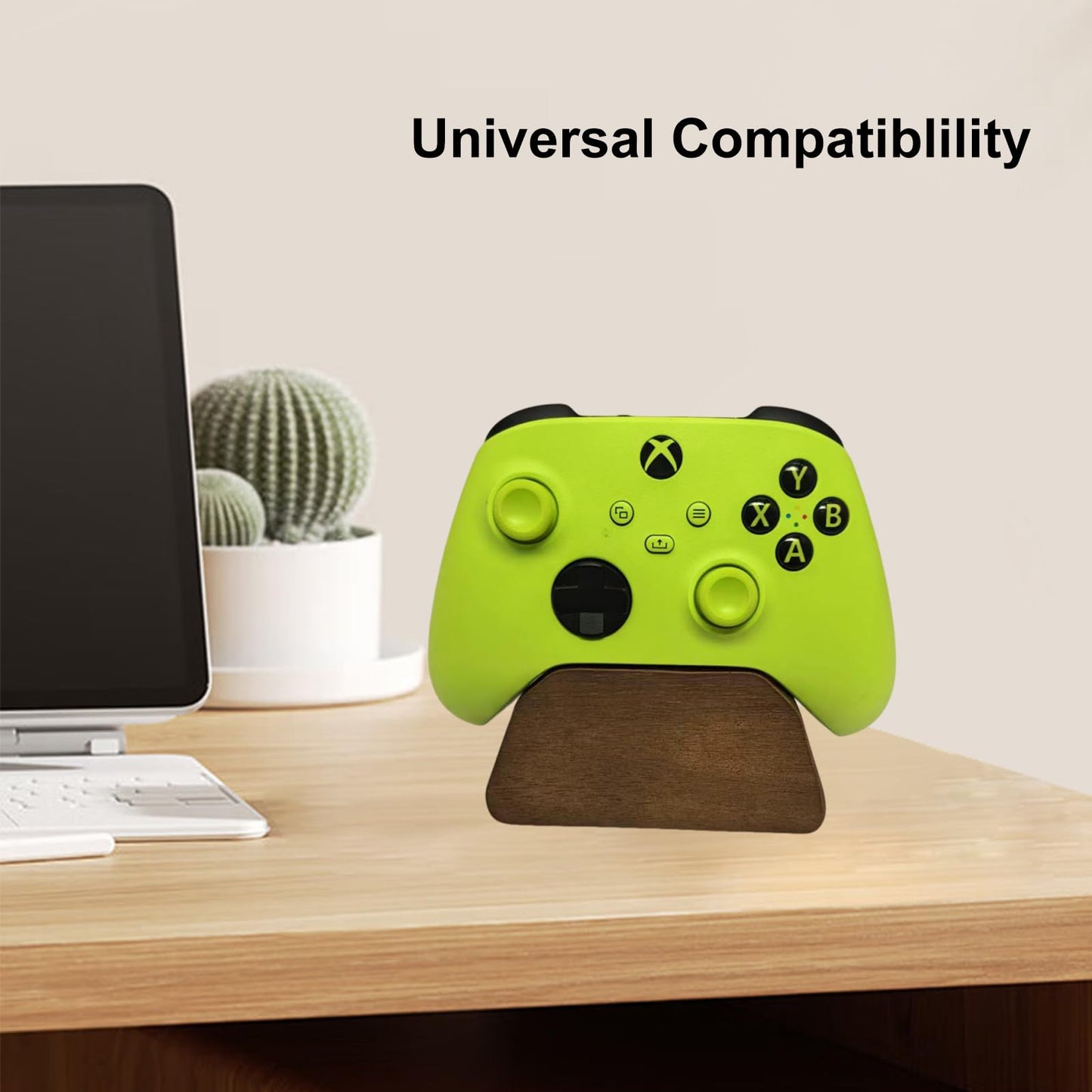 Solid wood gamepad stand, game equipment, controller stand, suitable for Xbox, PS4, PS5, is a good helper for organizing gamepads on the desk,