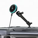 Magnetic Wireless Charging Phone Mount Holder for Ford Bronco 2021 2022 2023 2024 2025 2/4 Door, 7.3" Aluminum Alloy Arm, Dual 360 Rotation