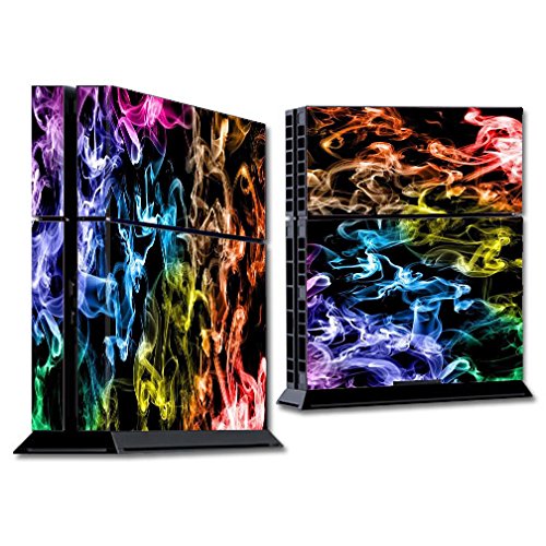 Skin Decal Vinyl Wrap for PS4 Sony Playstation 4 Console (Skins only) - Colorful Smoke Blowing