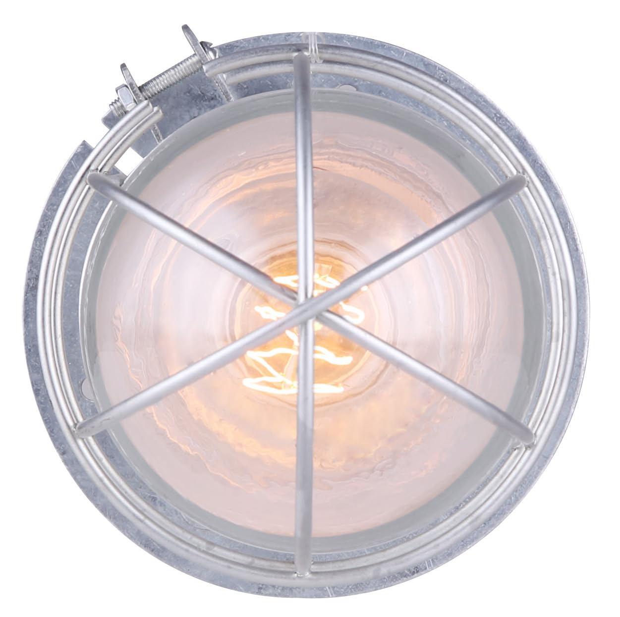 Canarm Outdoor Silver Barn Light, Industrial Wall or Ceiling Mount Sconce, 7-Inch Damp Rated Fixture for Porch, Patio, or Entryway