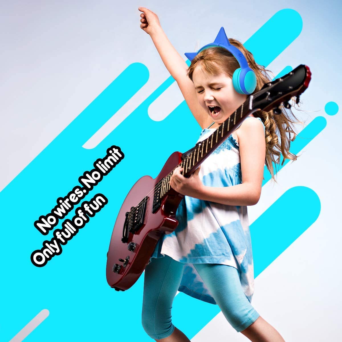gorsun Kids Bluetooth Headphones, Portable Wireless Headset for Kids, Bluetooth 5.3, Over-Ear Toddler Headphones with Microphone, 85dB Volume Limited