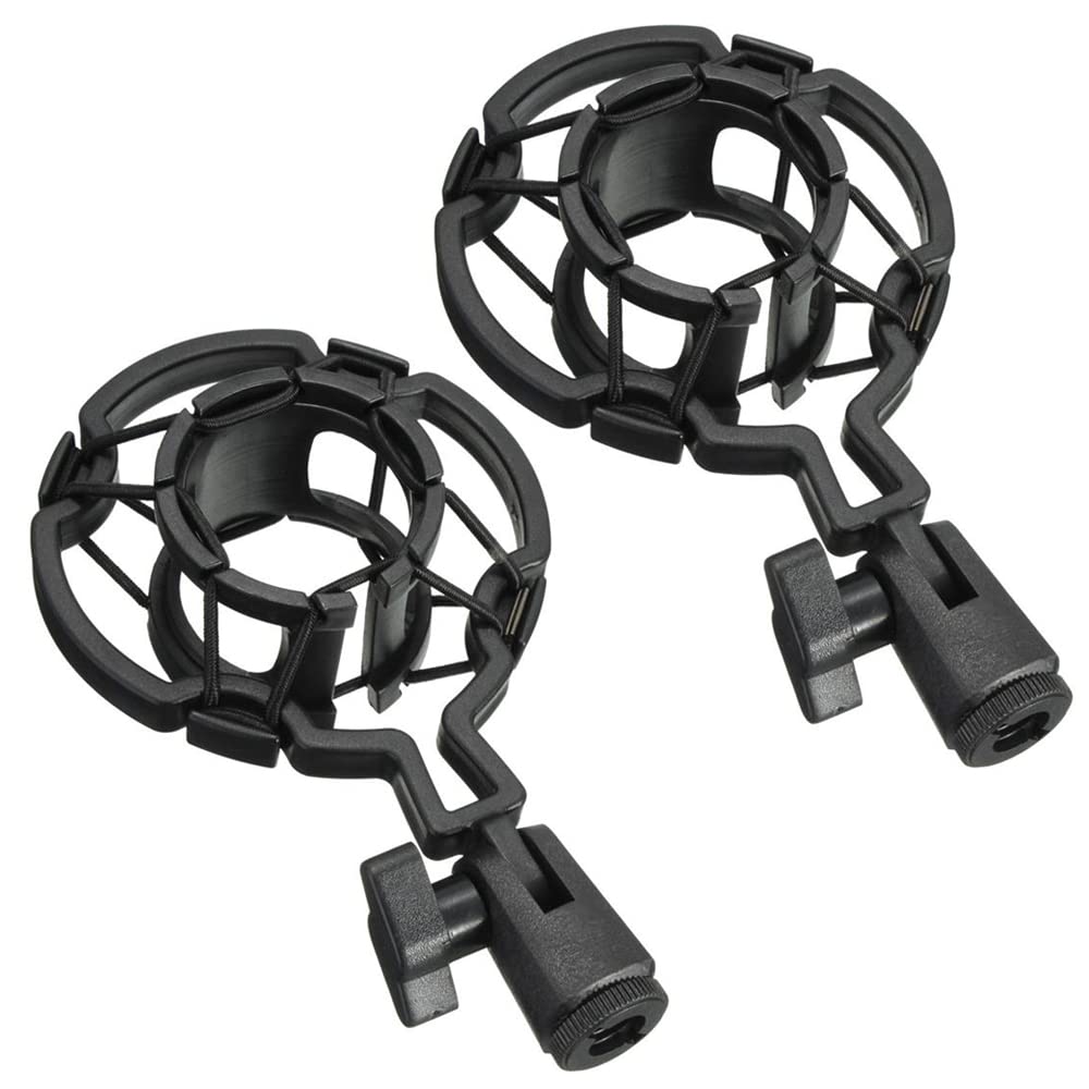 ThtRht 2 Pack Microphone Shock Mount Clip Universal Mic Shock Mounts Holder Anti-Vibration Spider Bracket for Handheld Microphone Dynamic Mic Stand