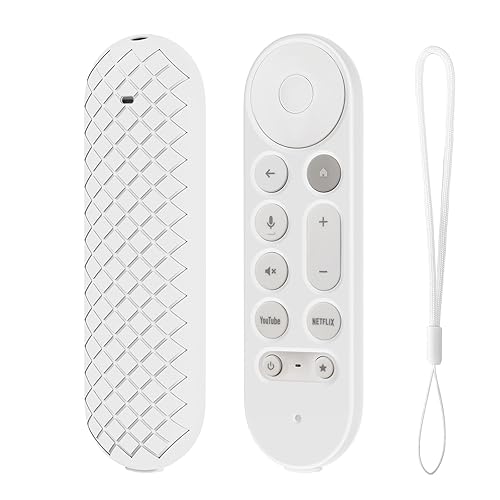 LEFXMOPHY Cover Case for Google TV Streamer 4K Remote Cover 2024 Protective Glove with Lanyard - White