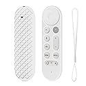 LEFXMOPHY Cover Case for Google TV Streamer 4K Remote Cover 2024 Protective Glove with Lanyard - White