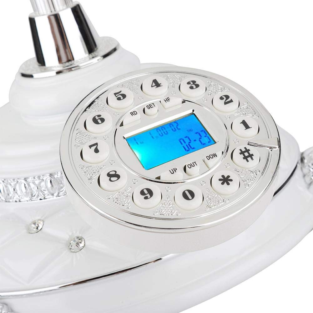Retro Telephones Landline,EU Type Retro Landline Silver Plated Home Office Telephone,Support and DTMF Backlight Caller ID,Support Electronic