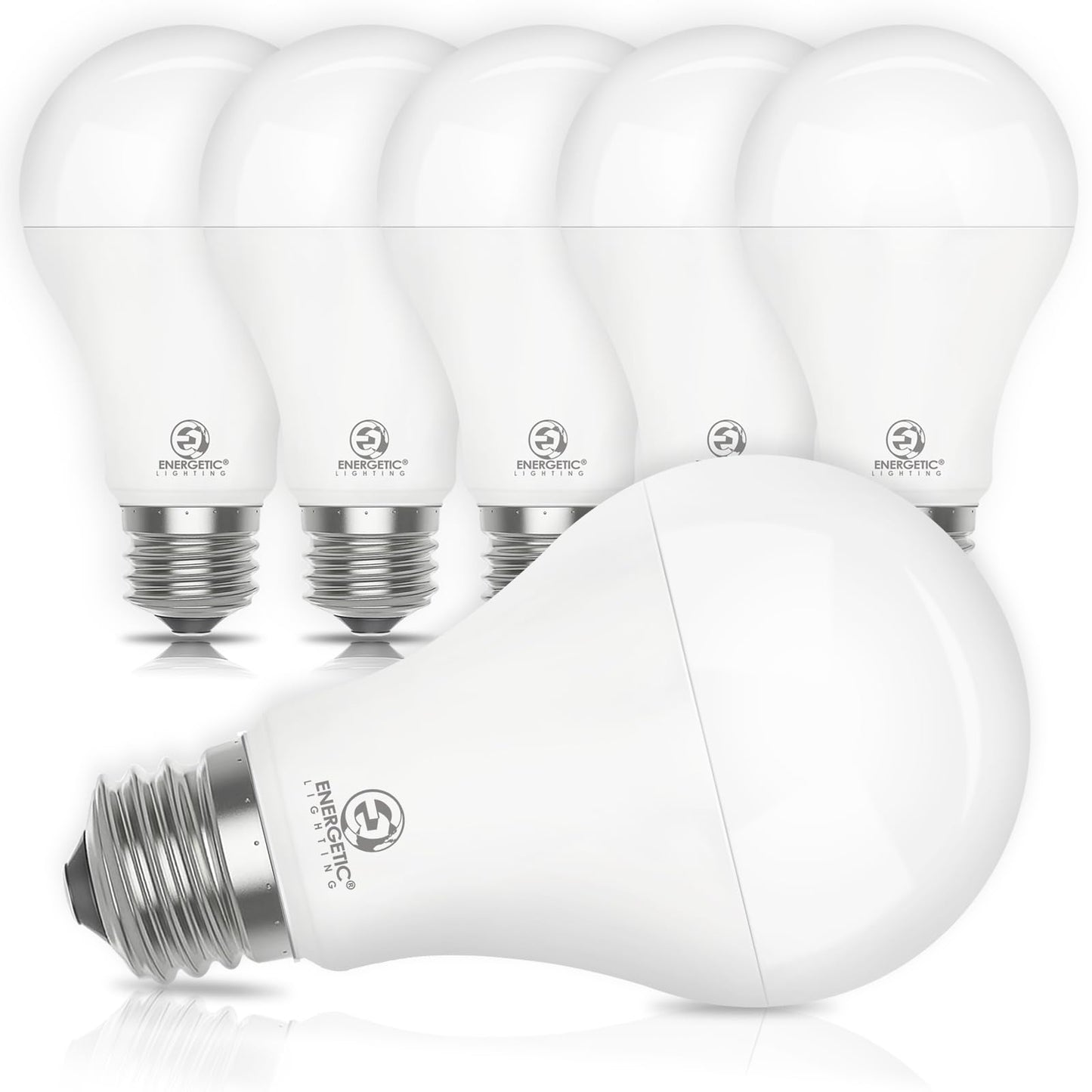 Energetic 6 Pack 150 Watt Light Bulb, 2600LM Super Bright, A21 LED Bulb, Daylight 5000K, High Lumens LED Bulb, Non-Dimmable, E26 Standard Base, Damp