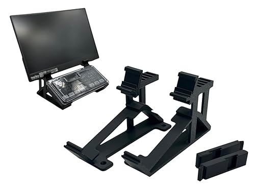 Iron Prints Stand for ATEM Mini Series + Thin Monitor (up to 33 mm) - 6 Cold Shoe Slots, 30 Degree Viewing Angle, Slip-On Design, Non-Slip Feet