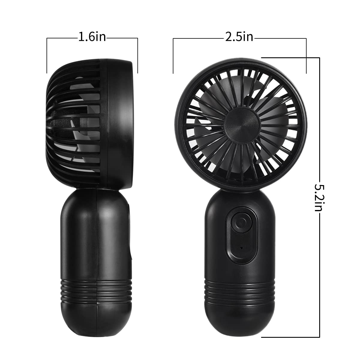 Mini Portable Fan 2 Pack, Cute Handheld Fan Battery Operated Lightweight Small Personal Fan with 3 Speeds and USB Rechargeable Eyelash Fan for Stylish