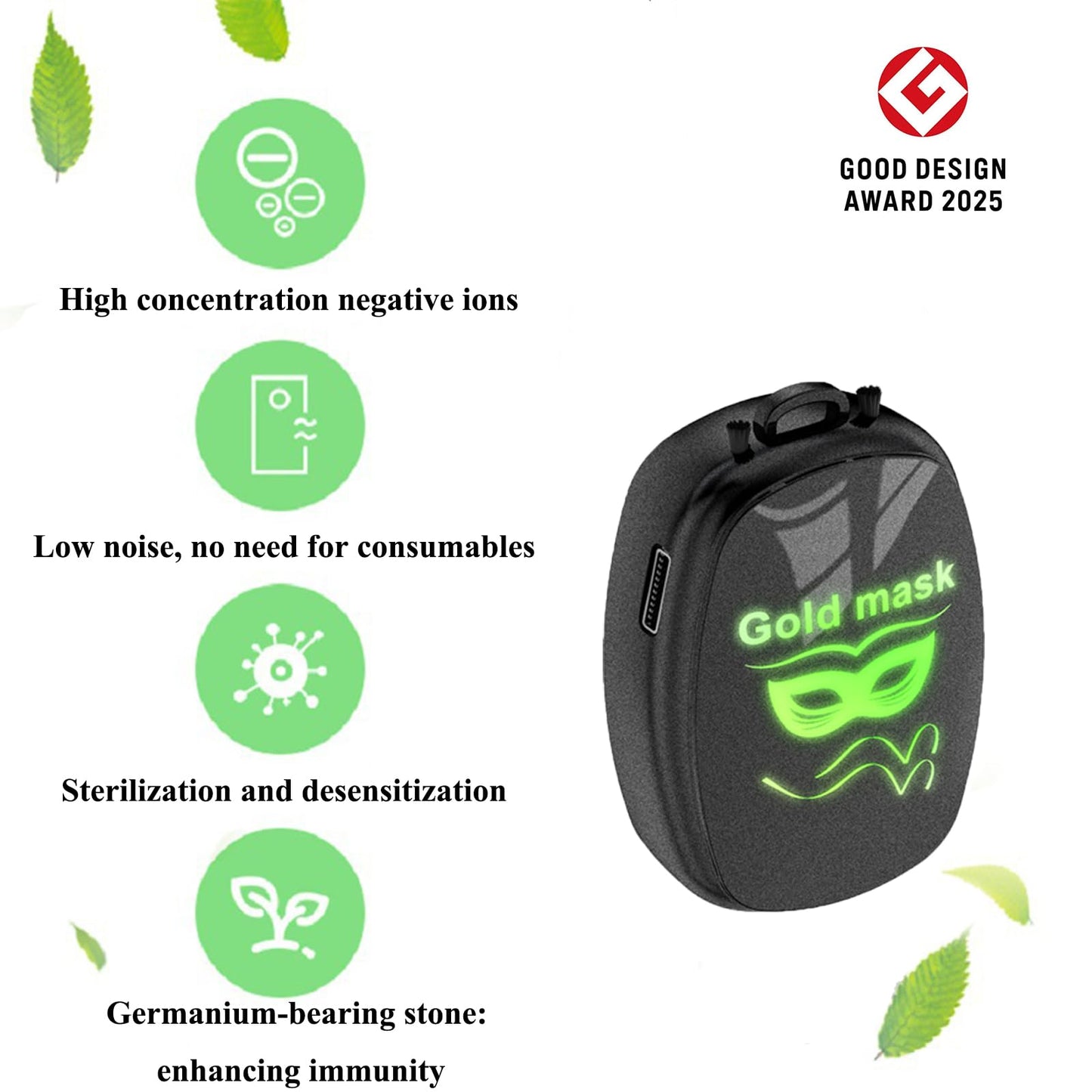 HAIEGACR Model Y Wearable Air Necklace, Personal Air Necklace Around The Neck, Travel Size Air Necklace, Personal Air Purifier,with 2800M Ions/cm³