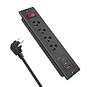4 Outlets Recessed Power Strip with USB C 20W, Fast Charge Desktop Power Outlet Flush Mount Desk Extender 6.56 ft Extension Cord Plug in Furniture