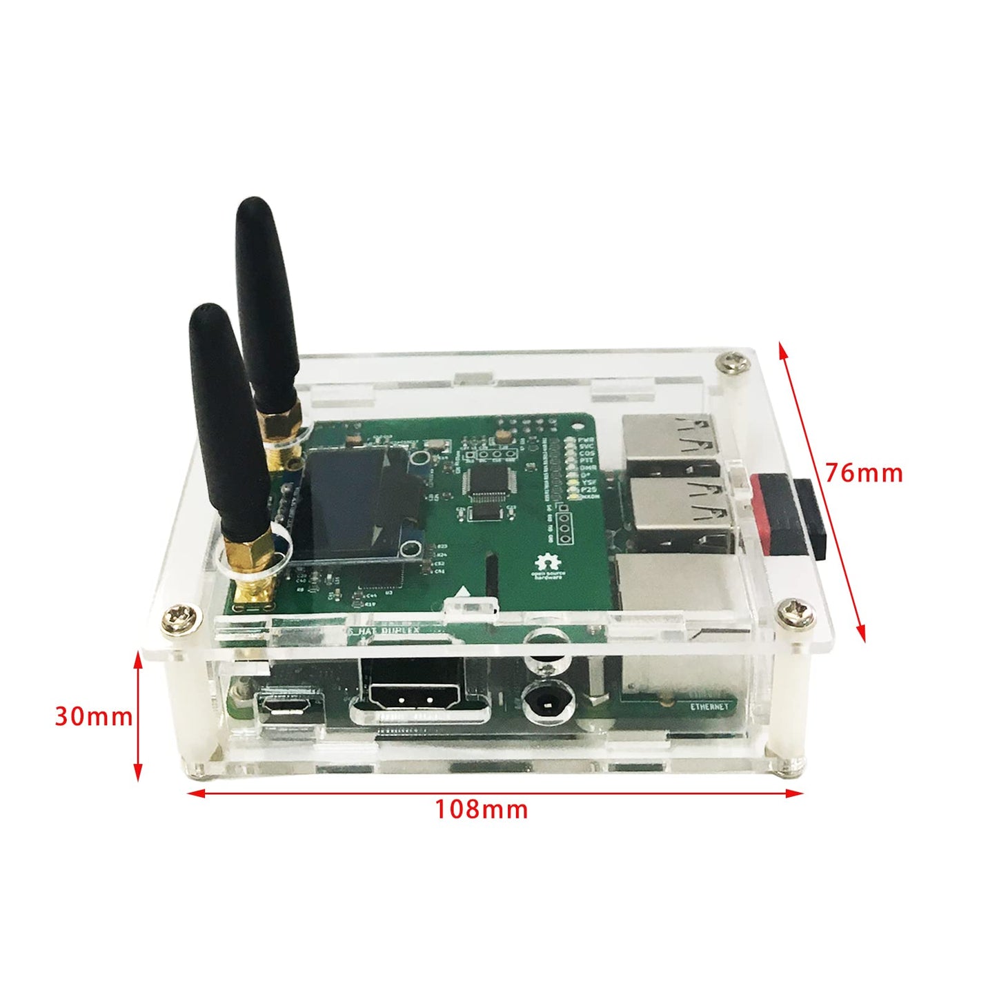 Upgraded Duplex DMR Hotspot WLAN Ethernet Port Assembled Radio Station WiFi Digital Voice Modem Support DMR Dstar YSF P25 Fusion Antenna Raspbery P