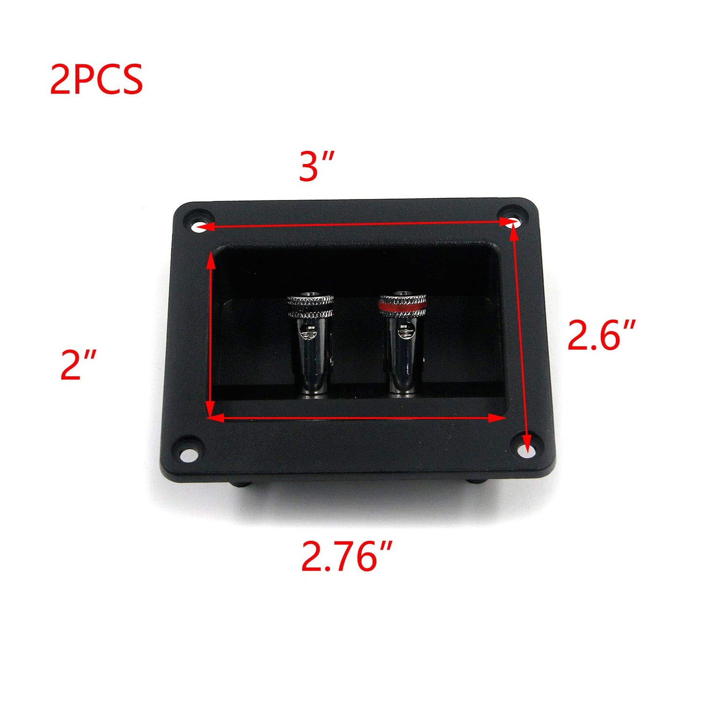 T Tulead Square Speaker Box Terminal Spring Cup Connector Double Binding Post Cable Audio Terminal Cup Pack of 2 with Screws
