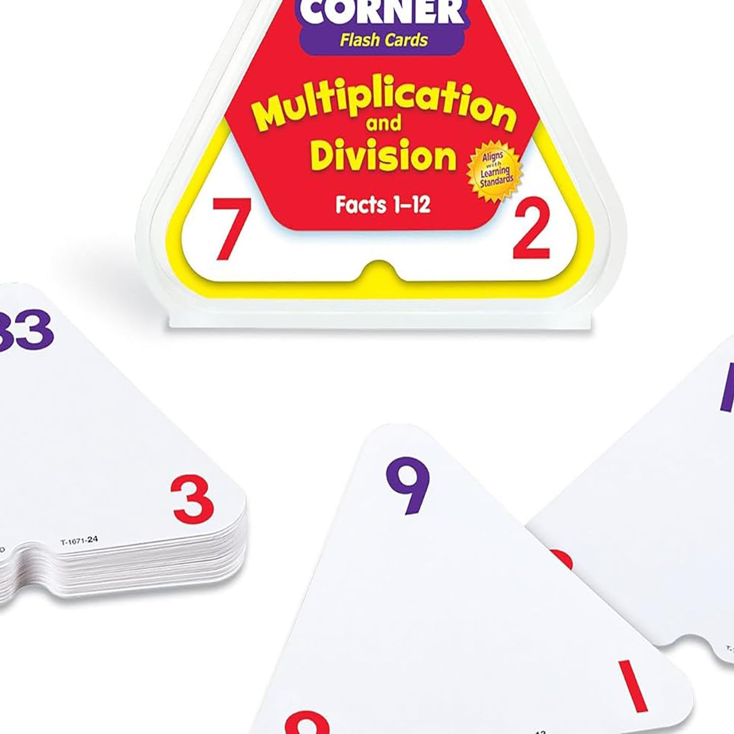 Trend Enterprises Three-Corner Multiplication & Division Flash Cards – Self-Checking, Interactive Learning, 48 Double-Sided Cards, Ages 8+