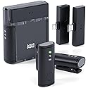 Rythflo Wireless Lavalier Microphone for iPhone/Android/iPad (2 TX + 2 RX + Charging Case), Mini Mic with Noise Reduction, 22H Battery, 131ft Range