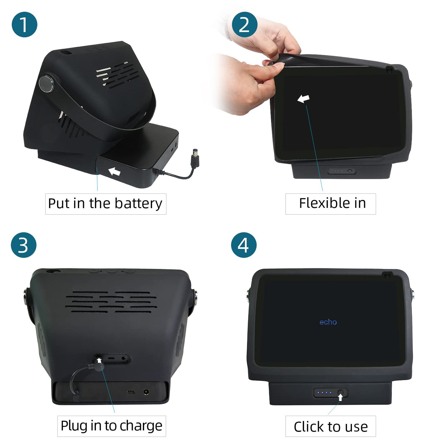 Blanou Battery Base for Show8 1st & 2nd Gen, Portable Show8 2nd Charger, Xiaodudao Smarts Speaker Battery Stand 15600mAh, 9.5 Hours Work Time