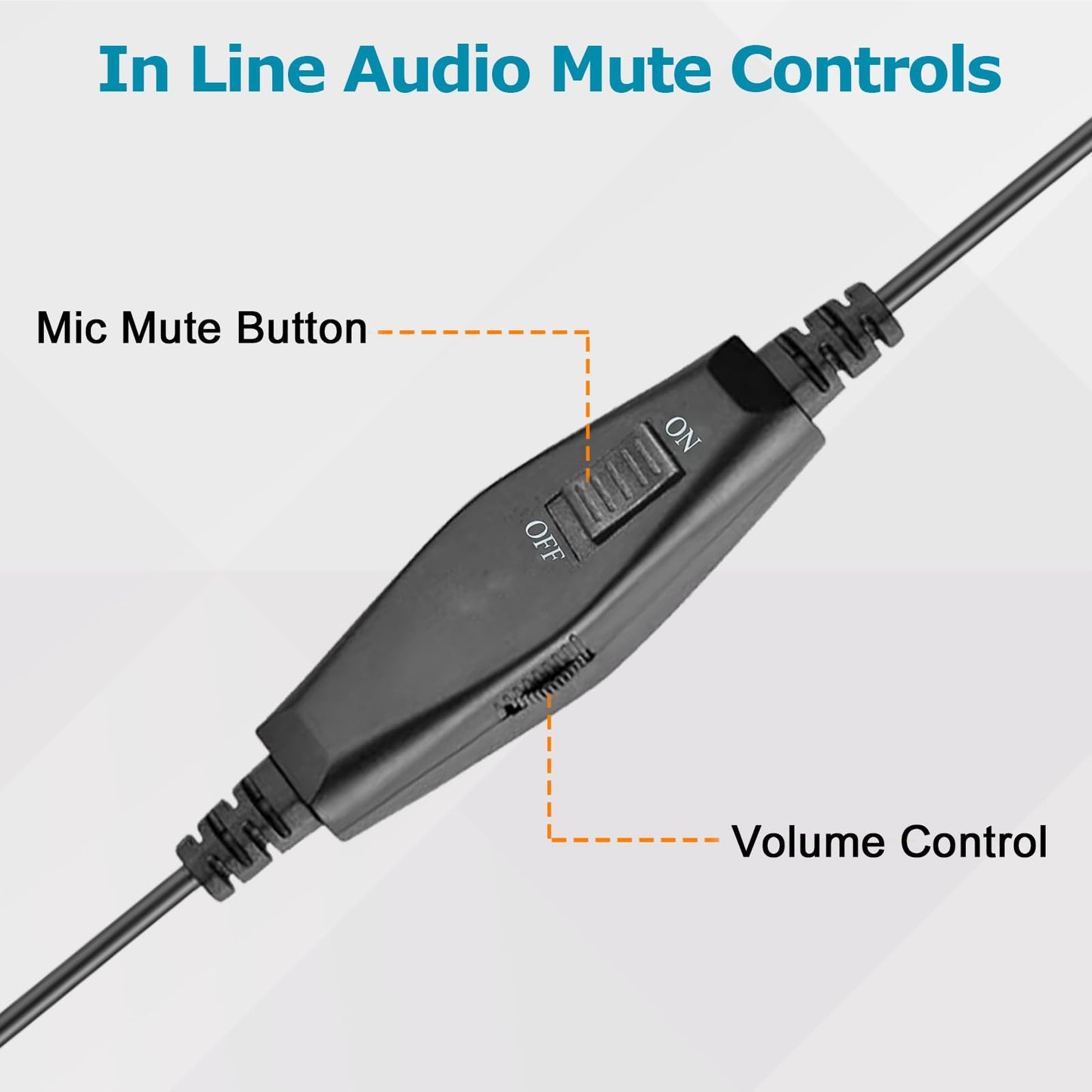 Training Y Splitter Adapter Cable to QD Headset Work for All Plantronics Quick Disconnect Headsets Splitter Cord Connector with in-line Volume Mute