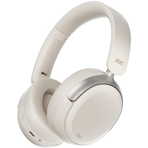 acer OHR516 Wireless Over Ear Headphones with Active Noise Cancellation, 60H Playtime Bluetooth 5.4, 40mm Drivers, Dual Device Pairing, Comfortable…