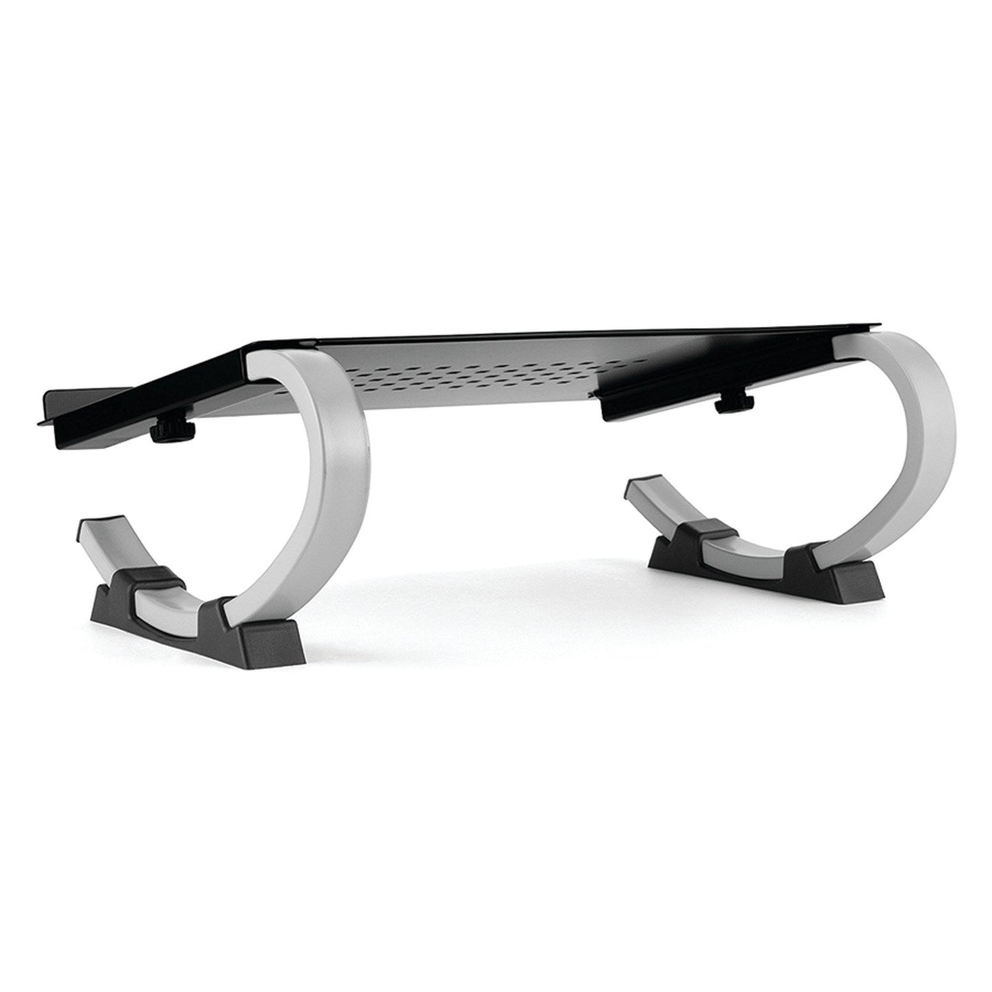 Allsop Redmond Adjustable Laptop Stand, Vented Curved Sturdy Metal Ergonomic Riser, Black (ASP30498)