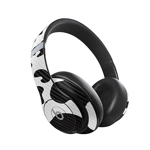 MightySkins Carbon Fiber Skin Compatible with Beats Studio Pro - Cow Print | Protective, Durable Textured Carbon Fiber Finish | Easy to Apply…