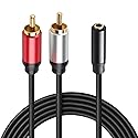 Soshine 3.5mm Female to 2RCA Male Audio Adapter(2 Pack), Gold-Plated RCA to 3.5 mm Y Splitter Cable for Tablet, MP3 to Speakers, TV, Amplifier (36
