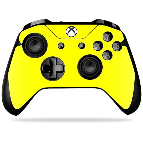 MightySkins Skin Compatible with Microsoft Xbox One X Controller - Solid Yellow | Protective, Durable, and Unique Vinyl Decal wrap Cover | Easy