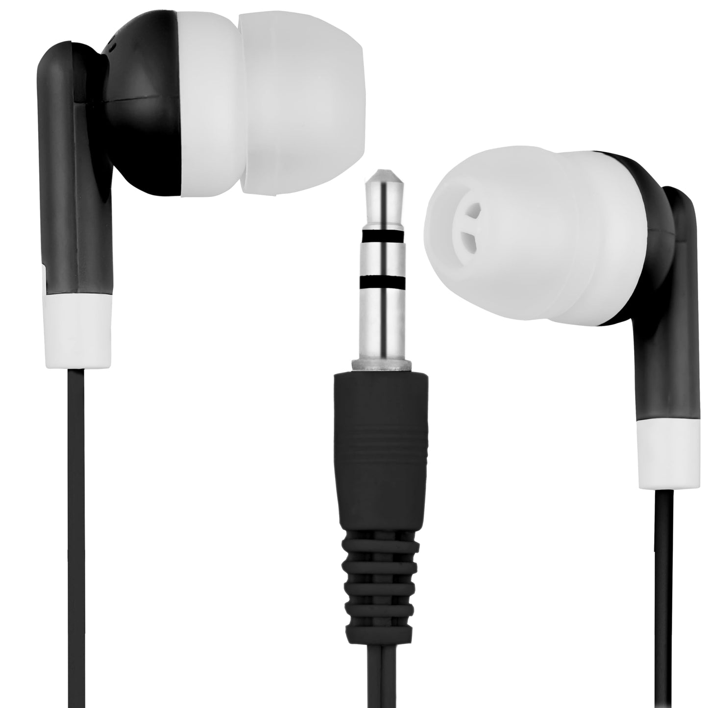 LowCostEarbuds Bulk Pack of 50 Mixed Candy Color Individually Packaged 3.5mm in-Ear Earbuds/Headphones - Great for Schools/Kids/Libraries