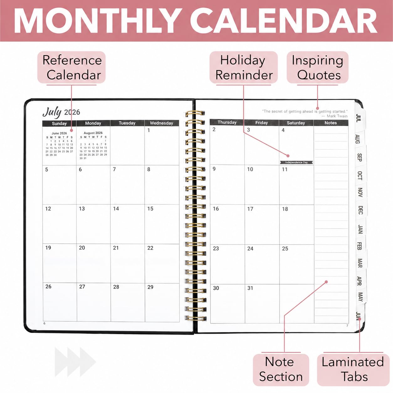 Mr. Pen- Planner 2026-2027, A5 (6.2" x 8.5"), July 2026 - June 2027