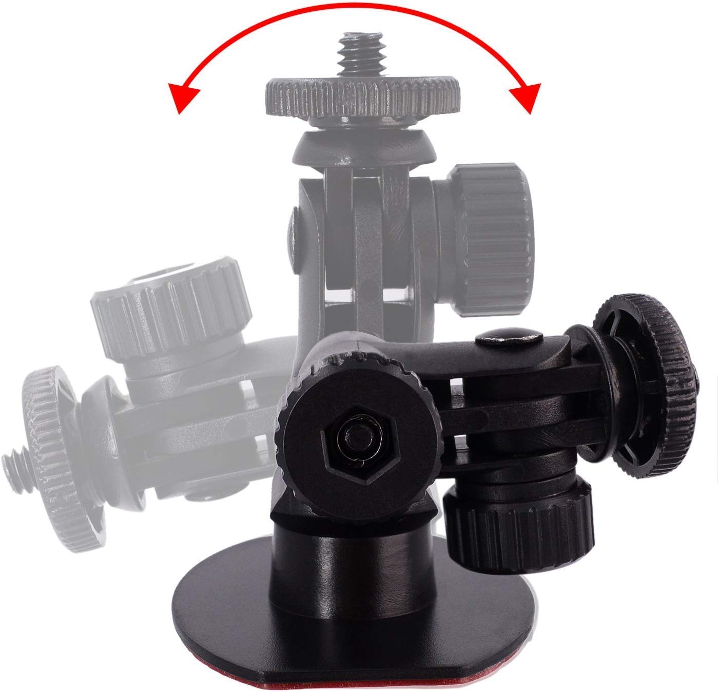 iSaddle CH114 1/4"-20 Thread Car Camera Mount Holder Compatible with 3M Double-Sided Adhesive Base - Universal Car Dash Cam Tripod Permanent