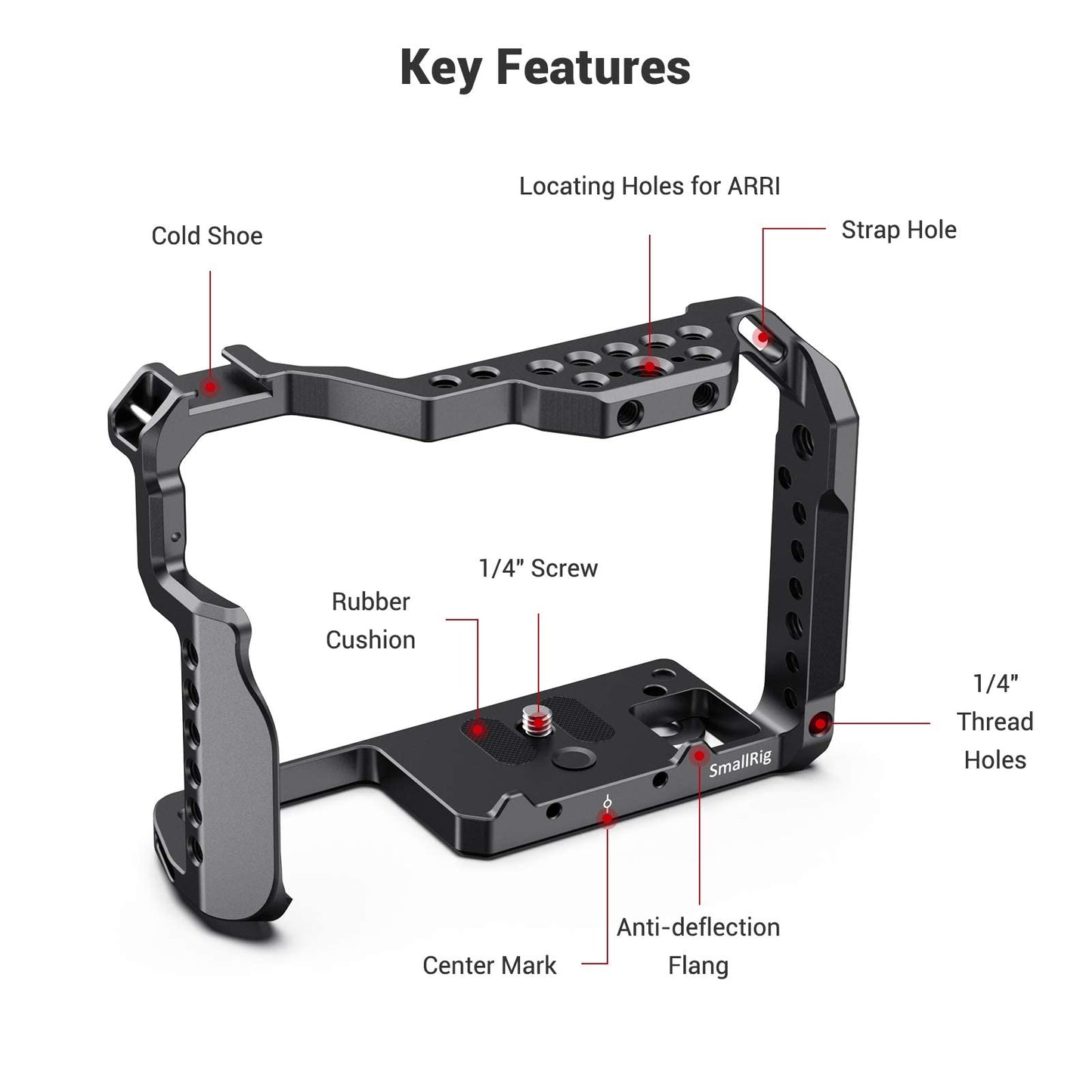 SMALLRIG GH5 GH5S Cage for Panasonic Lumix Camera and DMW-XLR1 (Upgraded Version) - 2049, Video Stabalization Camera Cage, Professional Video