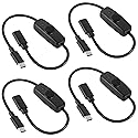 ACEIRMC 4pcs Upgraded 28cm(11 inch) USB C Male to Female On/Off Switch Cable Short USB Extension Cable with On Off Switch for Raspberry Pi 4