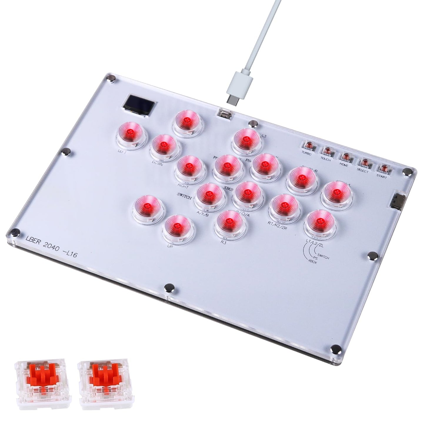 Arcade Stick All-Button Controller L16, Leverless Controller Street Fight with Turbo & SOCD, Arcade Stick Street Fight for PC/PS3/PS4/Steam/Switch
