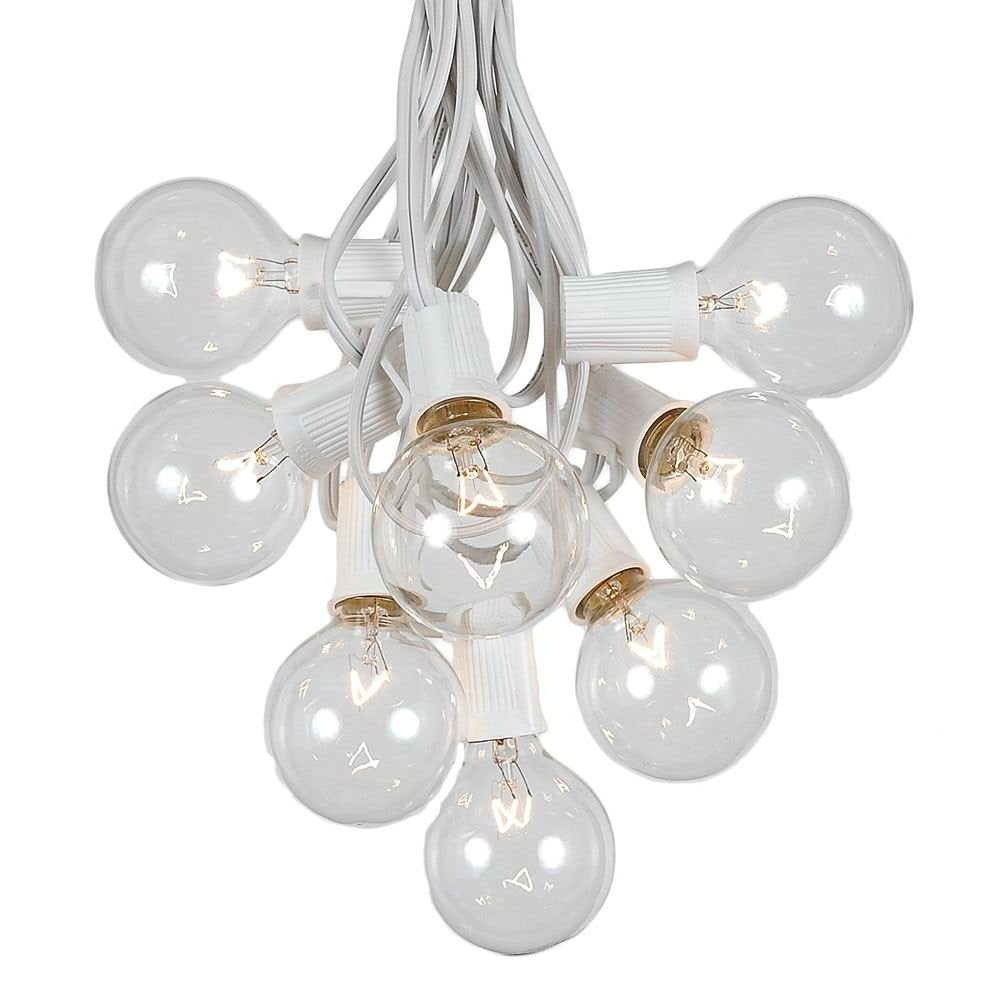 100 Foot G50 Outdoor Patio String Lights with 125 Clear Globe Bulbs - Indoor Outdoor String Lights - Market Bistro Café Hanging String Lights - C9/E17