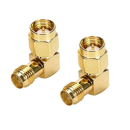 TLS.eagle SMA Male to Female Gold-Plated Coax Connector Right Angle RF Adapter 90 Degree Elbow Connector for FPV Antenna Radio Transceiver LTE Antenna