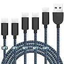5Pack (3/3/6/6/10FT) Fast Charging 3A USB-C to USB-A Cable Rapid Charger Quick Cord Compatible Samsung Galaxy S10 S9 S8 Plus, Note 10 9 8, LG V50 V40