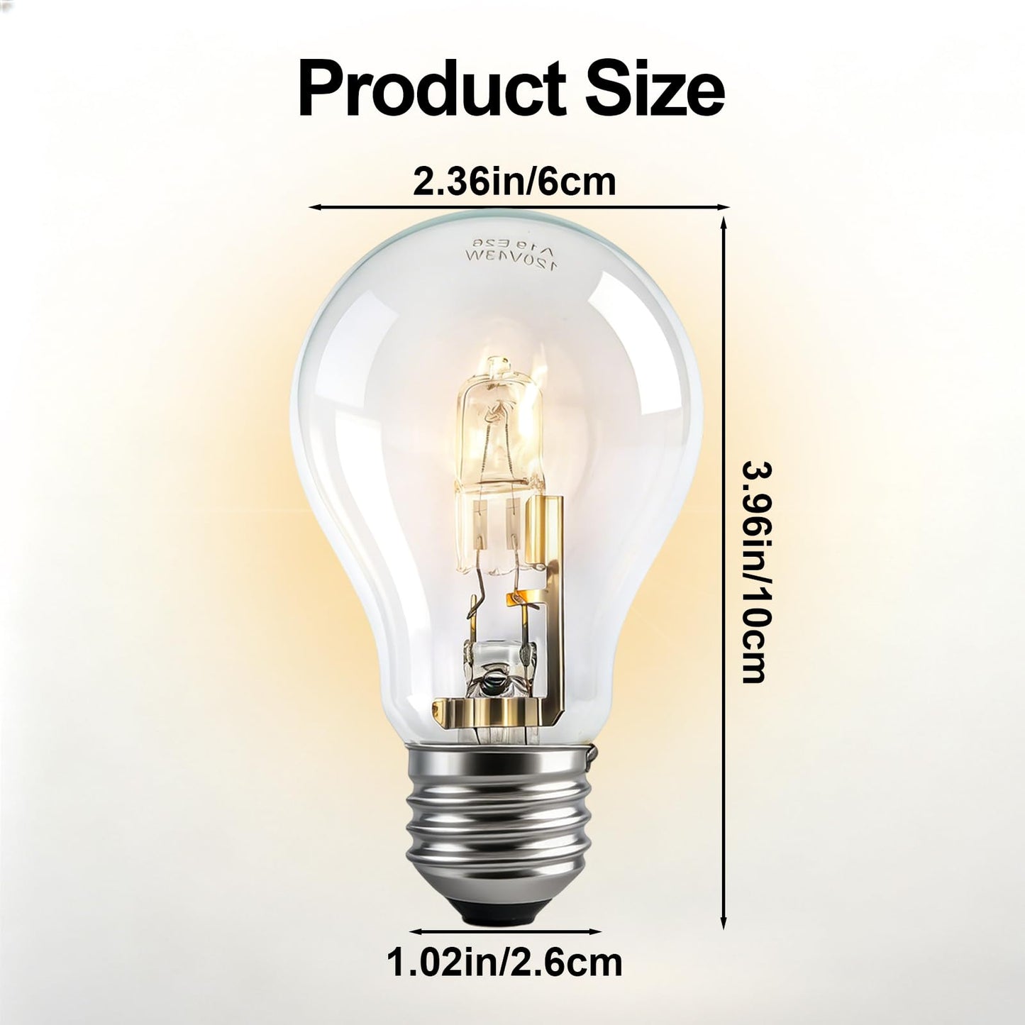 JULULINK 6 Pcs 043168787963 Halogen Light Bulb Replacement for Incandescent Light Bulbs 60W, for A19 Bulb Types E26 Thread 43W 120V, Replace 78796
