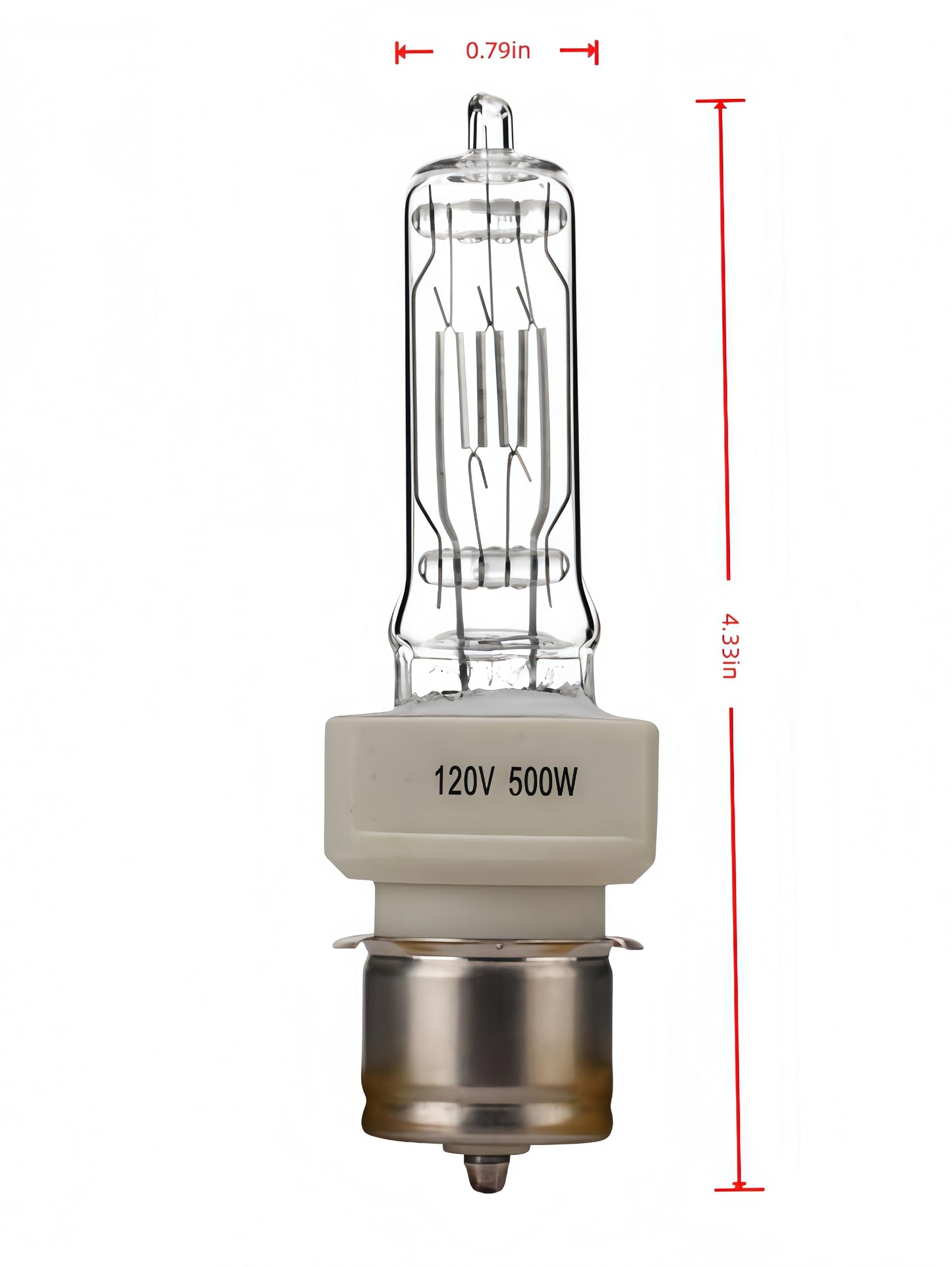 Tawelun 2 pcs BTL 500W 120V Halogen Bulb T6 Bulb P28s Medium Prefocus Based Stage and Studio Replacement for Marine Searchlights,Fresnel Lights,Clear