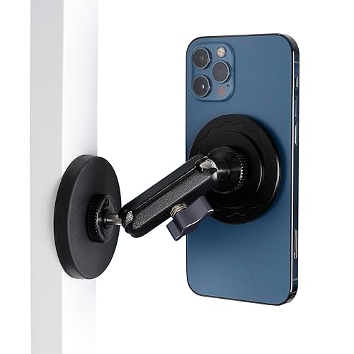 Gym Magnetic Phone Holder for MagSafe, Dual Magnetic Phone Mount for Gym Attach to Metal Surface, Compatible with iPhone 16 15 14 13 Pro Max MagSafe