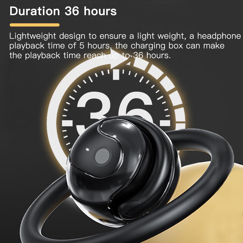 sunshot Ows Open Ear Buds Headphones Bluetooth 5.4,Bone Conducting Air Bone Conduction Headphones, 16mm Drivers,40H Playtime,Open Ear Earbuds IPX5…