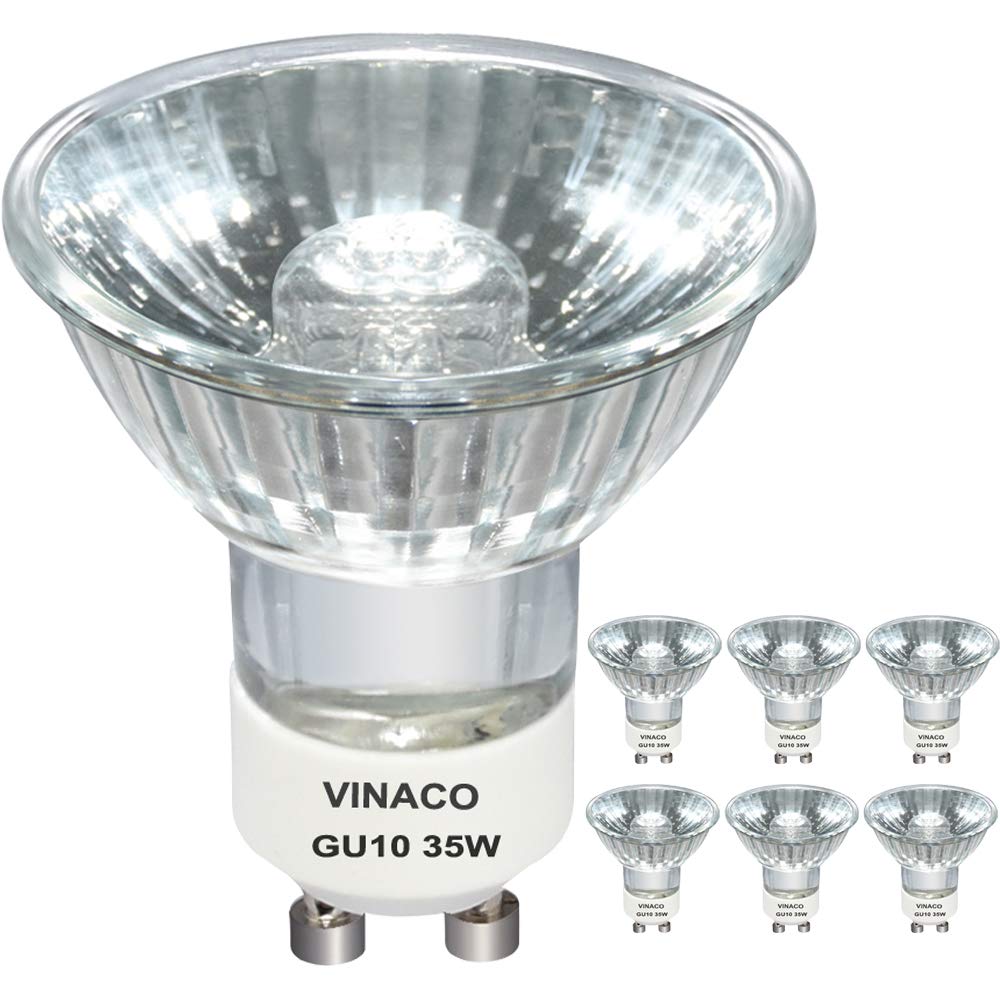 Vinaco GU10+C 120V 35W Halogen Bulbs, 6Pack MR16 Dimmable for Candle Warmer
